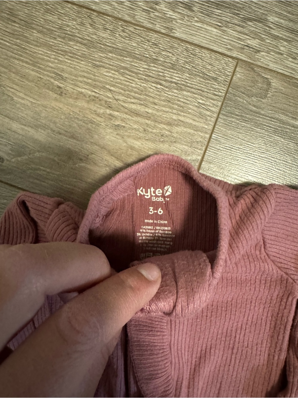 Kyte BABY Ribbed Ruffle Footed One-Piece - Dusty Rose - Picture 2 of 2